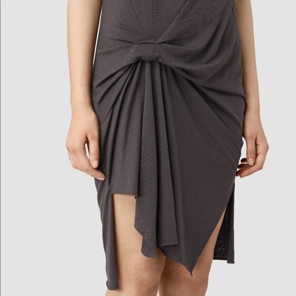 AllSaints Women's Washed Black Erin Devo Dress Size L - Picture 3 of 11
